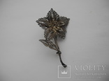 Брош цветок Скань ( серебро 800 пр ), фото №2