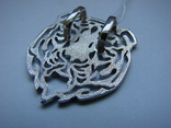 Голова тигра_ серебряный  медальон (амулет, подвеска, кулон), фото №8