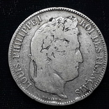5 франков, Франция, 1843 год, W, серебро 900-й пробы 25 грамм, фото №3
