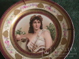 Старинная фарфоровая настенная тарелка, фото №3