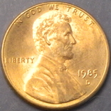 1 цент 1985 D США, фото №2