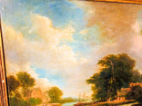 Картина Речной пейзаж 1860г. худ. Вильгельм Краузе, фото №4