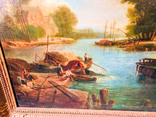 Картина Речной пейзаж 1860г. худ. Вильгельм Краузе, фото №6