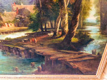Картина Речной пейзаж 1860г. худ. Вильгельм Краузе, фото №7