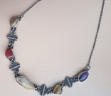Серебряное ожерелье с камнями, фото №8