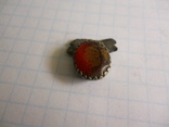 Нижняя серебренная часть дукача с красным камнем, фото №4