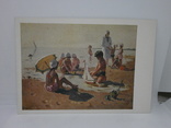 Открытка 1955 худ Богаевская. На пляже. Дети с воспитательницей, фото №2