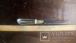 Кухонный нож, прозрачная ручка, на лезвие нанесёна гравировка., фото №3