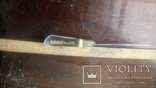 Кухонный нож, прозрачная ручка, на лезвие нанесёна гравировка., фото №4
