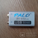 2 акумулятора "крона" з мікро USB 9V, фото №3