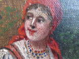 1897 год. Подписная картина 50см*35см. Девушка с кувшином., фото №4