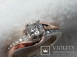 Кольцо с бриллиантом. 0,39 Ct. Золото 14 карат. (бриллиант, перстень, дiамант, diamond), фото №5