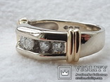 Перстень с бриллиантами. Золото 14 карат. (Кольцо, бриллиант, дiамант, diamond), фото №4