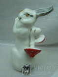 Старая статуэтка статуэтка кролик с грибами, фото №4