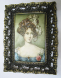 Шелкография, портрет в прямоугольной литой металлической рамке, фото №4