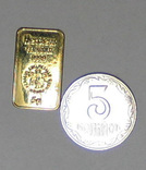 Банковский слиток золота (муляж для витрины) 5 грамм., фото №2