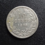 10 центов 1903 Нидерланды серебро    (П.3.6)~, фото №2