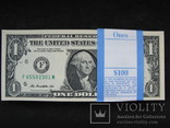 1 доллар США штат ДЖОРДЖІЯ 2013рік UNC корінець (100 банкнот номер в номер), фото №3