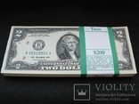 2 доллара США штат НЬЮ-ЙОРК 2013рік UNC корінець (100банкнот номер в номер), фото №2