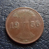 1 пфенниг 1936  D Германия      (П.5.25)~, фото №2