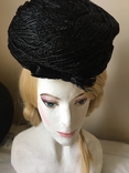 Винтажная шляпка 1950 .Черная плетеная ., фото №3