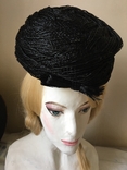 Винтажная шляпка 1950 .Черная плетеная ., фото №4