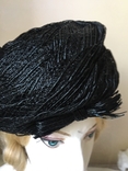 Винтажная шляпка 1950 .Черная плетеная ., фото №6
