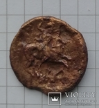 Монета Керкинитиды. Тихе в башенной короне, скиф на коне, фото №4