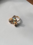 Красивое раздвижной кольцо с камнями, фото №7
