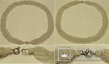 Ожерелья-колье плетённое из мельчайшего бисера с миниатюрной застёжкой, фото №2