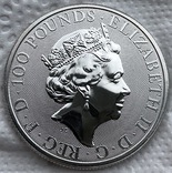100 фунтов 2019 год Англия платина 31,1 грамм 999,5’, фото №4