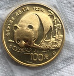 100 юаней 1987 год Китай золото 31,1 грамм 999,9’, фото №2