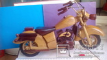 Мотоцикл,дерево,добротная ручная работа умельца ещё в СССР(70-е) большой,380х180мм., фото №3