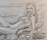 Рисунок "На диком пляже". Ирена Алисова, 29,7 х 21 см., фото №5