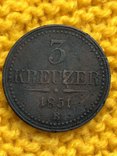 3 крейцера 1851 Австро-Венгрия, фото №2