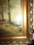 Антикварна картина Українська Джульєтта (пастораль) в розкішній рамі, фото №9