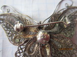 Винтаж бабочка филигрань серебро 925, фото №5