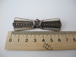 Старинная масивная брош Бабочка ( Серебро ,перламутр , камень ), фото №9
