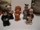Фигурки детки куклы статуэтки типа анне гендес керамика 5шт-набор зебра лев собака, фото №3