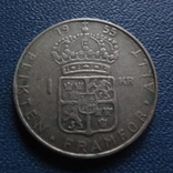 1 крона 1955  Швеция  серебро  (N.3.3)~, фото №2