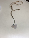 Кулон на шнурке перламутр в виде сердечка, фото №5