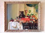 Копия картины "Натюрморт с омаром" голландского   художника Абрахама Ван Бейерена. 50x60, фото №2
