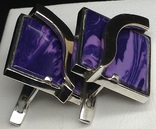 Кольцо, серьги, позолота, фиолетовый камень, фото №7