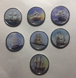 Сомали 1 шиллинг 2014 год набор 7 монет - парусники, фото №2