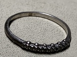 Кольцо серебрянное 16,5 размера с маленькими камушками, фото №3