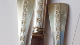 Столовый набор 6 ножей + 6 вилок + 6 ложек. СССР серебро 916 проба., фото №6
