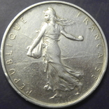 5 франків Франція 1965 срібло, фото №3