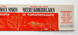 Советская экспортная этикетка "Морская капуста в томатном соусе" со штампом образца, фото №5