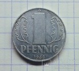 ГДР 1 пфенниг 1968, фото №2