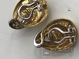 Золотые серьги с бриллиантами Италия, фото №7